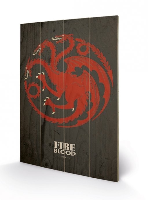 Posters Dřevěný obraz Hra o Trůny - Game of Thrones - Targaryen, (40 x 59 cm)