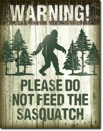 Posters Plechová cedule Sasquatch - Dont Feed, (12,5 x 16 cm)