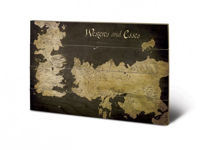 Posters Dřevěný obraz Hra o Trůny - Game of Thrones - Westeros, (59 x 40 cm)