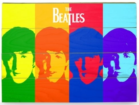 Posters Obraz na dřevě - The Beatles - Pop Art