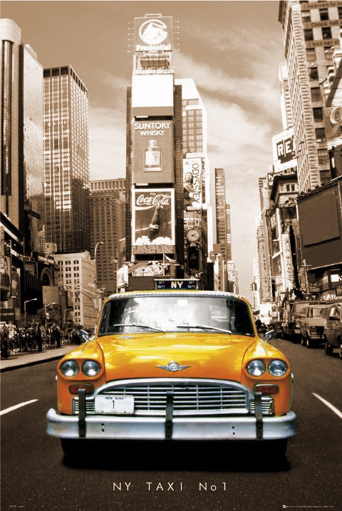 Posters Plakát, Obraz - New York Taxi no.1 - sepia, (61 x 91,5 cm)