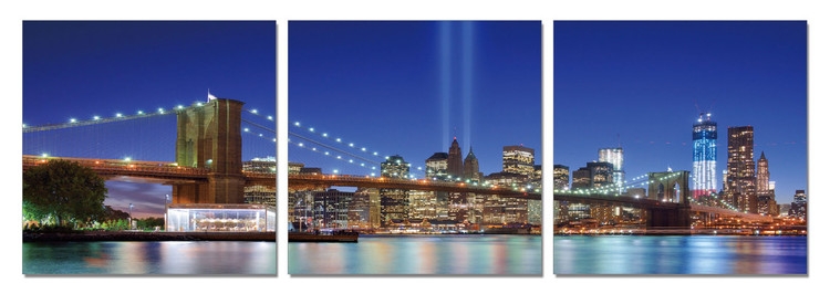 Posters Obraz na zeď - New York - Tribute in Light z dálky, (210 x 70 cm)