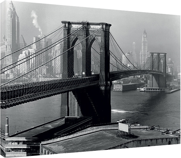 Posters Obraz na plátně Time Life - Brooklyn Bridge, New York 1946, (80 x 60 cm)