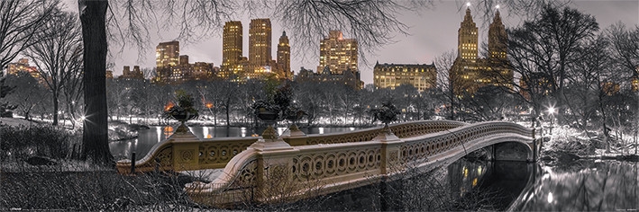 Posters Plakát, Obraz - New York - Bow Bridge Central Park, (91,5 x 30 cm)