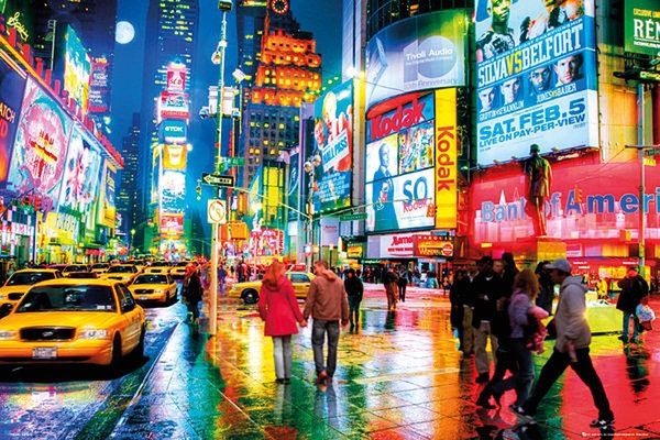 Posters Plakát, Obraz - Times Square - Rush Hour, (91,5 x 61 cm)