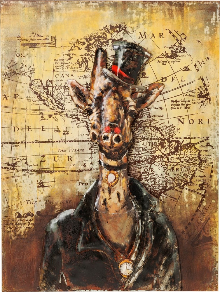 Obraz Iron Gentlemen Giraffe 100×75 cm