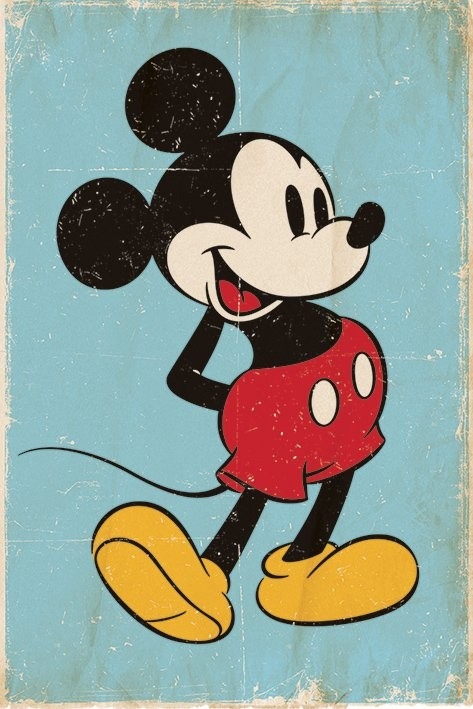 Posters Plakát, Obraz - Myšák Mickey (Mickey Mouse) - Retro, (61 x 91,5 cm)