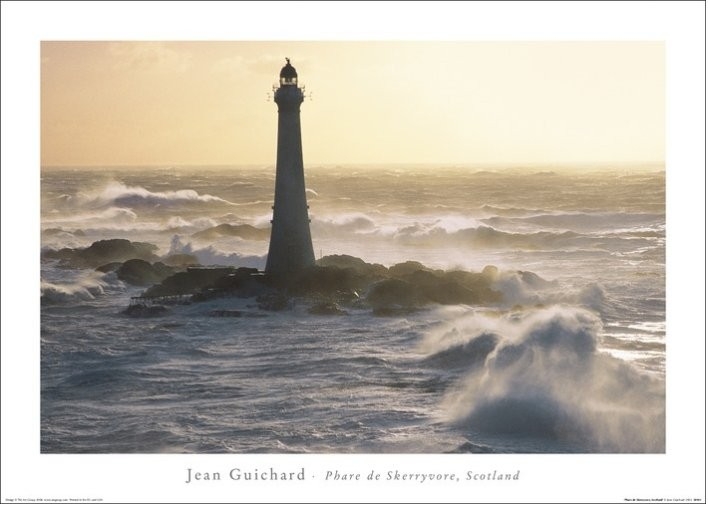 Posters Reprodukce Jean Guichard - Phare De Skerryvore, Scotland , (70 x 50 cm)
