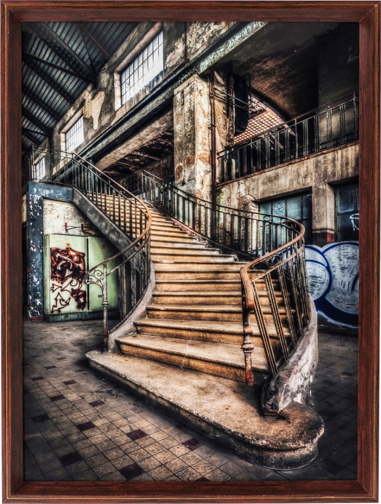 Obraz s rámem Old Staircase 80×60 cm