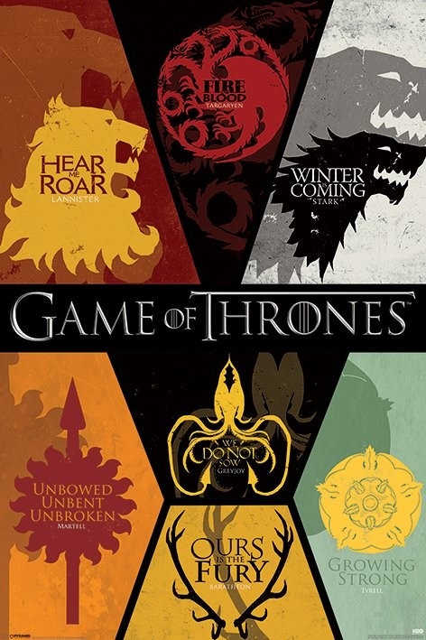 Posters Plakát, Obraz - GAME OF THRONES - sigils, (61 x 91,5 cm)