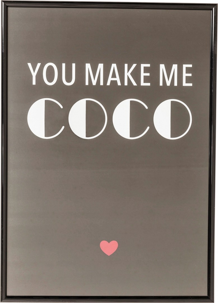 Obraz s rámem You Make Me Coco 42×30 cm