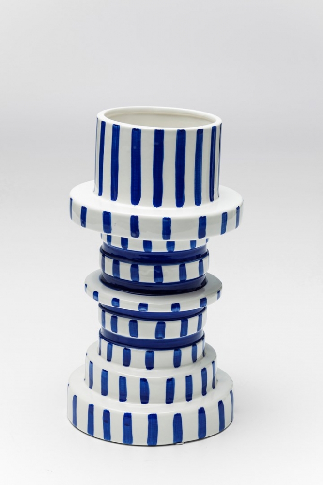Váza Gear Blue White 30cm