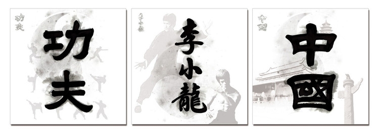 Posters Obraz Čínské znaky - Kung Fu, Bruce Lee, Čína