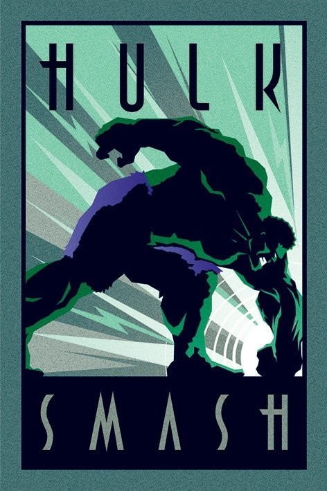 Posters Plakát, Obraz - Marvel Deco - Hulk, (61 x 91,5 cm)