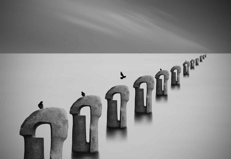 Posters Skleněný Obraz Grey Seas