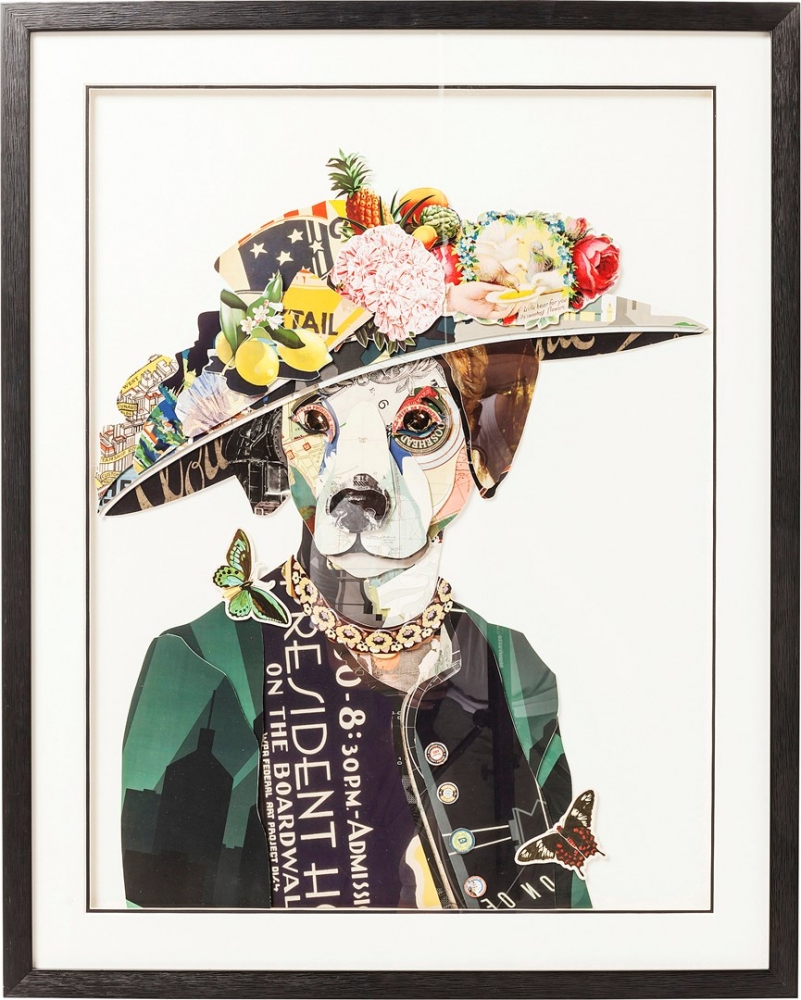 Obraz s rámem Art Lady Dog 90×72 cm