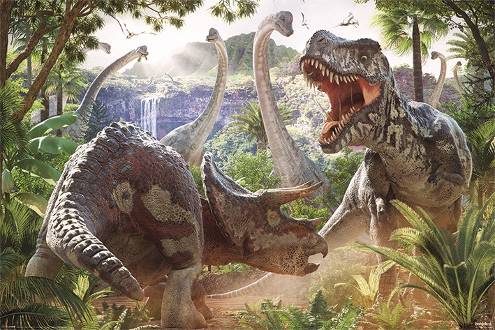 Posters Plakát, Obraz - David Penfound - Dinosaur Battle, (91,5 x 61 cm)
