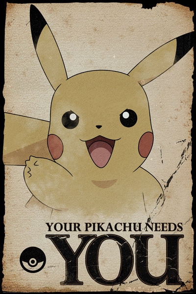 Posters Plakát, Obraz - Pokemon - Pikachu Needs You, (61 x 91,5 cm)