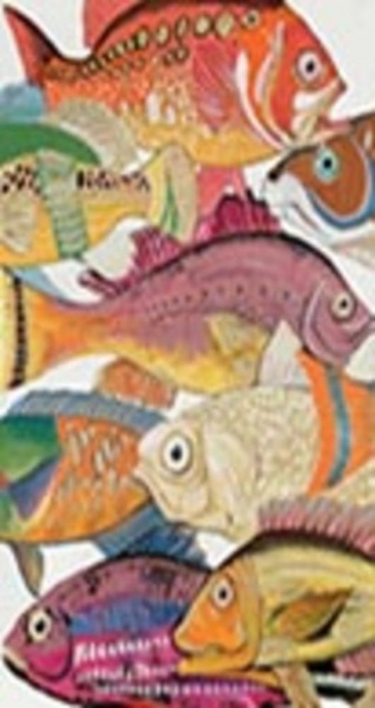 Obraz s ručními tahy Fish Meeting One 100×70 cm
