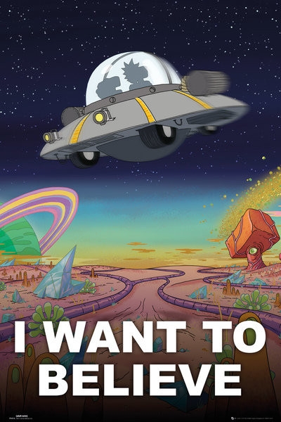 Posters Plakát, Obraz - Rick And Morty - I Want To Believe, (61 x 91,5 cm)