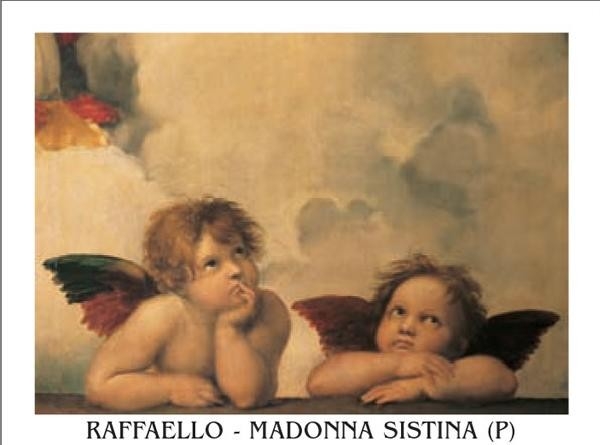 Posters Reprodukce Raffaello - Rafael Santi - Sixtinská madona, detail - Andělé, 1512 , (50 x...