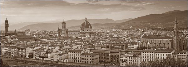 Posters Obraz, Reprodukce - firenze Panorama misure e supporti su RICHIESTA, (100 x 35 cm)