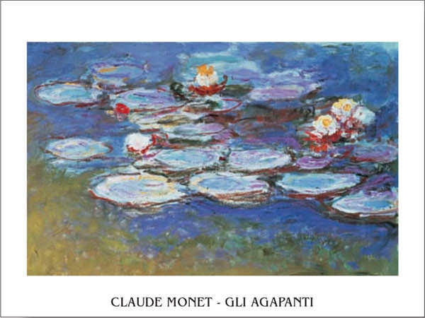 Posters Reprodukce Claude Monet - Lekníny pod Kalokvěty , (30 x 24 cm)