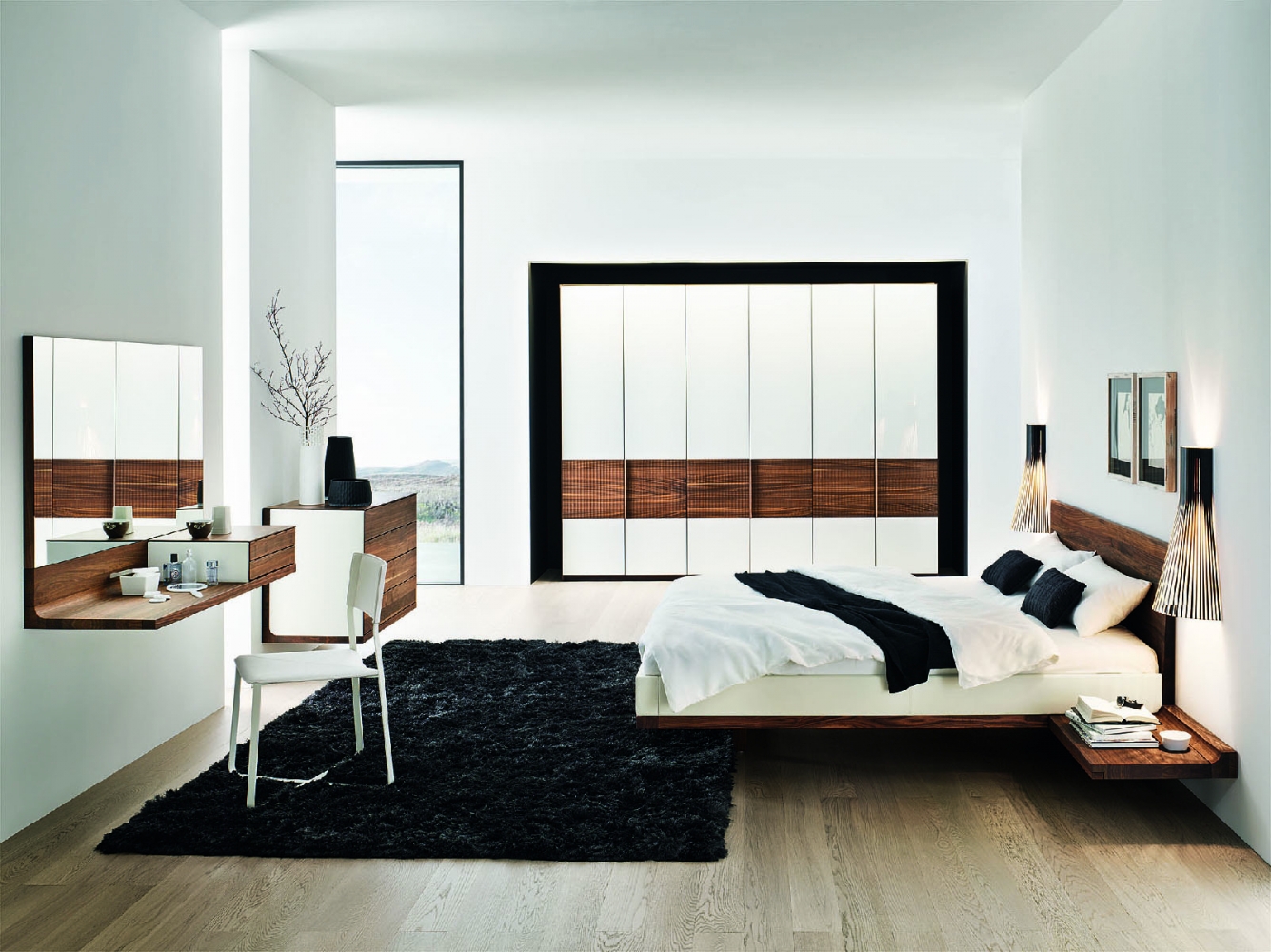 Riletto - postel a kosmetické zrcadlo.
