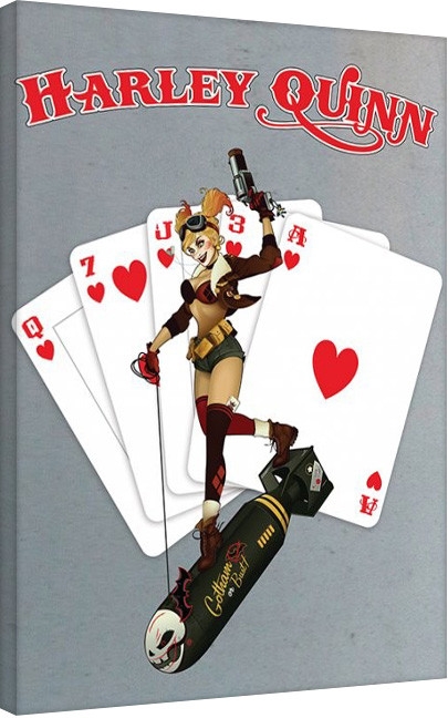 Posters Obraz na plátně DC Comics - Harley Quinn - Cards, (60 x 80 cm)