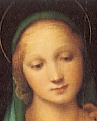 Posters Reprodukce Raffaello - Rafael Santi - Madona del Granduca, 1505 (část) , (35 x 50 cm)