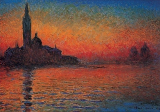 Posters Reprodukce Claude Monet - San Giorgio Maggiore za soumraku - Západ slunce v Benátkách...