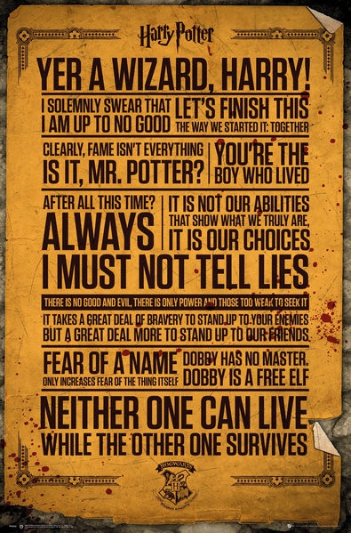 Posters Plakát, Obraz - Harry Potter - Quotes, (61 x 91,5 cm)