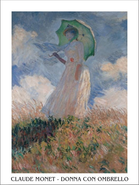Posters Reprodukce Claude Monet - Žena se slunečníkem , (24 x 30 cm)