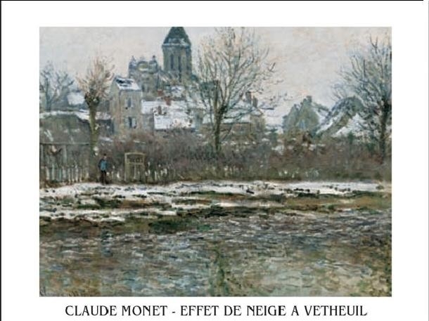 Posters Reprodukce Claude Monet - Kostel ve Vétheuil pod sněhem, 1878 , (80 x 60 cm)