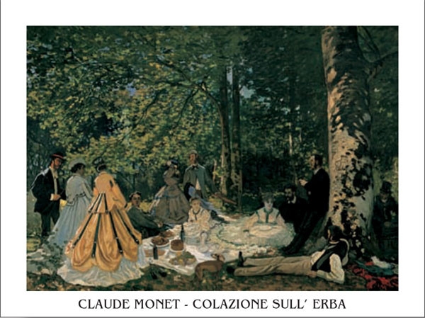 Posters Reprodukce Claude Monet - Oběd v trávě, 1865-66 , (70 x 50 cm)