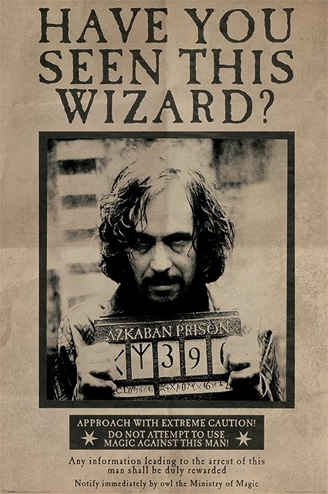 Posters Plakát, Obraz - Harry Potter - Wanted Sirius Black, (61 x 91,5 cm)