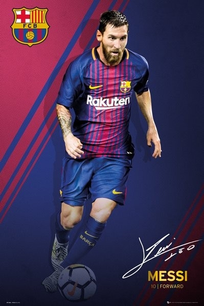 Posters Plakát, Obraz - FC Barcelona - Messi 17-18, (61 x 91,5 cm)