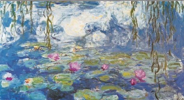 Posters Reprodukce Claude Monet - Lekníny, 1916-1919 (část) , (35 x 100 cm)