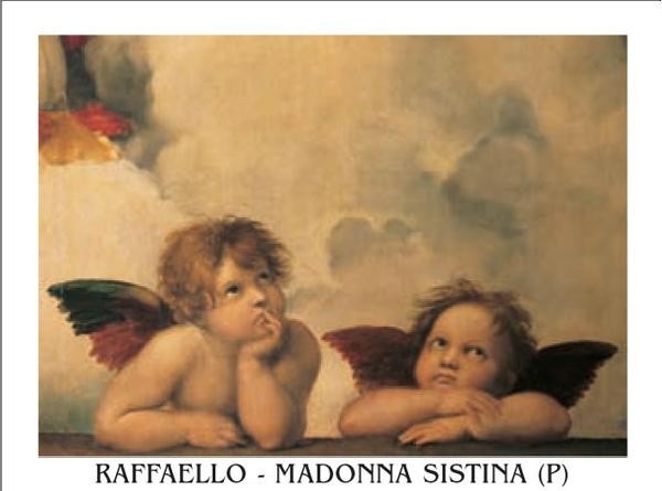 Posters Reprodukce Raffaello - Rafael Santi - Sixtinská madona, detail – Andělé, 1512 , (70 x...