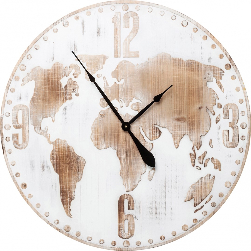 Nástěnné hodiny Antique World O80 cm - bílé