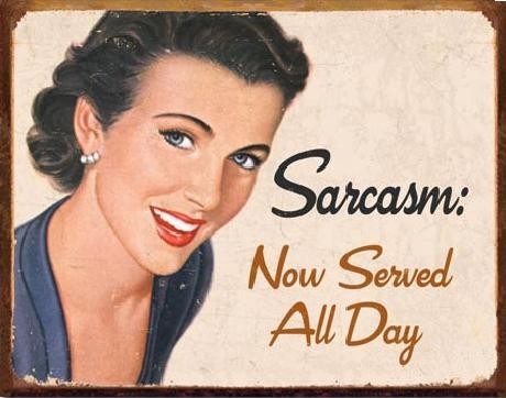 Posters Plechová cedule EPHEMERA - Sarcasm, (40 x 31,5 cm)