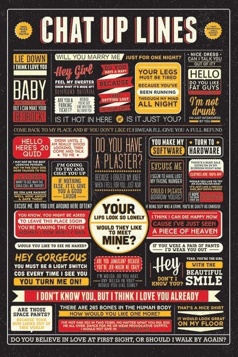 Posters Plakát, Obraz - Chat Up Lines, (61 x 91,5 cm)