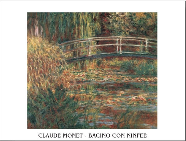 Posters Reprodukce Claude Monet - Japonský most s lekníny , (70 x 50 cm)