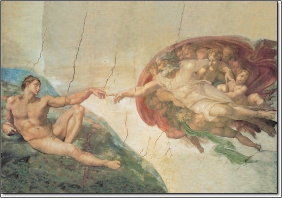 Posters Reprodukce Michelangelo Buonarroti - Zrození Adama , (50 x 35 cm)