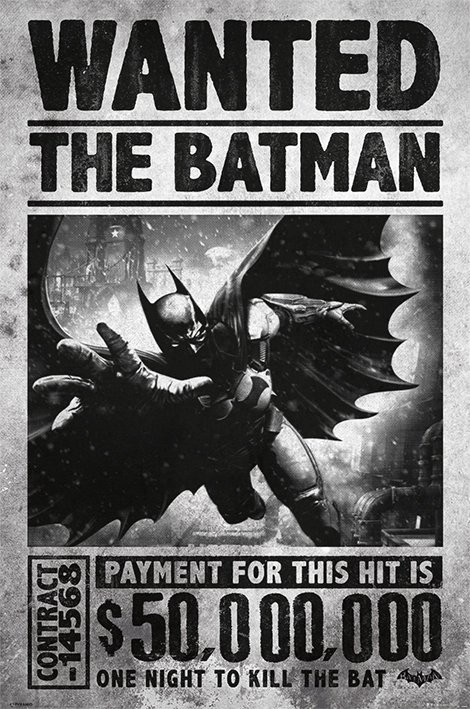 Posters Plakát, Obraz - BATMAN ARKHAM ORIGINS - wanted, (61 x 91,5 cm)