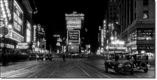 Posters Reprodukce New York – Times square v noci 1910 , (100 x 50 cm)