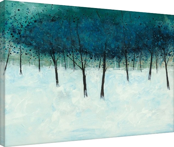 Posters Obraz na plátně Stuart Roy - Blue Trees on White, (80 x 60 cm)