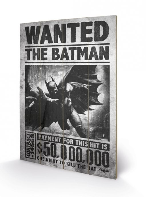 Posters Dřevěný obraz Batman Arkham Origins - Wanted, (40 x 59 cm)