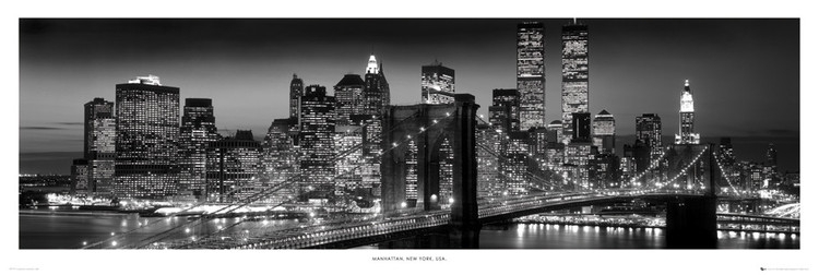 Posters Plakát, Obraz - New York - Manhattan black, (158 x 53 cm)