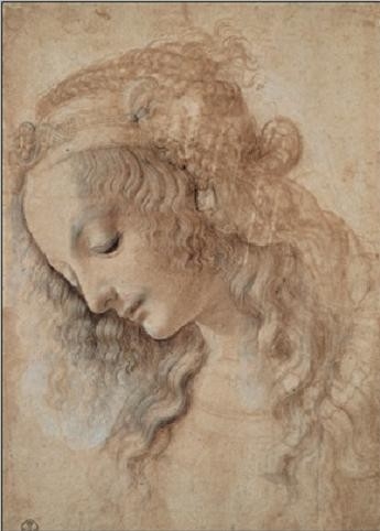 Posters Reprodukce Leonardo Da Vinci - Hlava ženy , (35 x 50 cm)